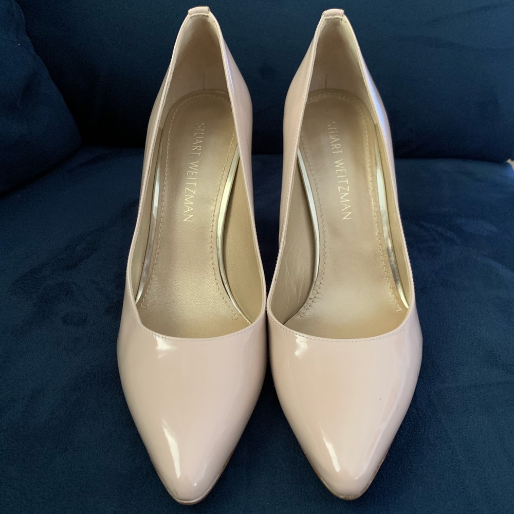 Stuart Weitzman Nude Patent Pump Heels 9 1/2